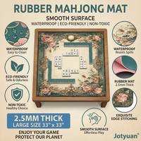 Tapis de Mahjong Américain 33 pouces à Imprimé Floral Botanique, Antidérapant, en Néoprène, Absorption du Bruit, Tapis de Jeu Portable pour Mahjong, Cartes de Poker