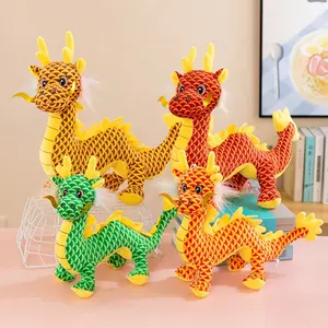 DL6493 गर्म बिक्री आलीशान चीनी पारंपरिक गुड़िया खिलौने प्यारा कार्टून ड्रैगन खिलौना चीनी शुभंकर आलीशान पशु तकिया ड्रैगन गुड़िया सामान