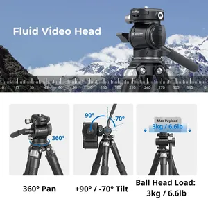 ชุดขาตั้งกล้องแบบตั้งโต๊ะคาร์บอนไฟเบอร์ 5025 รุ่น Heavy Duty น้ำหนัก 845 กรัม รับน้ำหนักได้ 10 กิโลกรัม สำหรับกล้องดิจิตอล ถ่ายภาพบนโต๊ะ ถ่ายทอดสด - Product Image 5