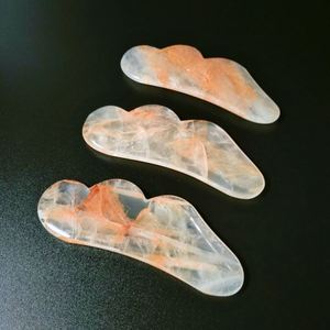 HY Natural Citrino Peine en forma de <span class=keywords><strong>cuarzo</strong></span> amarillo Gua Sha Guasha Jade <span class=keywords><strong>Rodillo</strong></span> y herramienta de masaje - Product Image 2