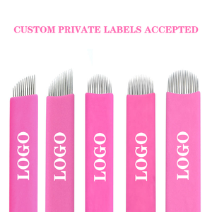 Cartucho de aguja de tatuaje desechable de un solo uso de acero inoxidable 18U para <span class=keywords><strong>Microblading</strong></span> de cejas y maquillaje permanente de labios - Product Image 5