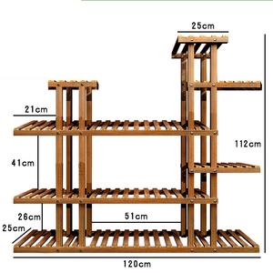 Étagère à fleurs en bois massif <span class=keywords><strong>pour</strong></span> salon, multi-étages, balcon intérieur, étagère à pots <span class=keywords><strong>de</strong></span> fleurs du sol au plafond, étagère ménagère - Product Image 6
