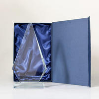 Trophée en cristal de verre personnalisé, forme tour pointue, trophée en cristal de verre vierge