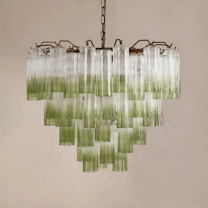 JYLIGHTING Elegant Gradient Glass Hardware Chandelier for <b>Dining</b> Room Villa Luxury Decorative <b>Lighting</b> - Product Image 1