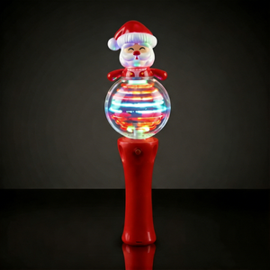 Globo di Neve Rotante con Luce LED 3D di Babbo Natale, Regalo Promozionale Natalizio Personalizzato, Certificato ASTM F963 CPSIA - Product Image 1