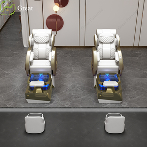 Salon de manucure de luxe Foot Spa Chaise de pédicure Massage électrique Bain de pieds Chaise de manucure avec pompe à jet - Product Image 3