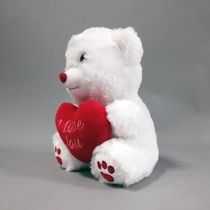 Orsacchiotto di <span class=keywords><strong>Peluche</strong></span> a Forma di <span class=keywords><strong>Cuore</strong></span> Bianco Personalizzato per San Valentino - Product Image 3