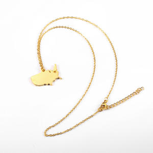 Colgante de acero inoxidable chapado en oro de 18k, collar con bandera de los Estados Unidos, mapa de países de EE. UU. - Product Image 5