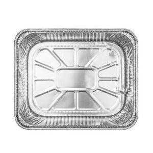 Eco-Friendly Recyclable Large Size Rectangle Aluminum Foil Pans Disposable <b>BBQ</b> Food Trays Go Containers Cooking Food Grade PET - Product Image 3
