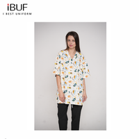 Blouse médicale à imprimé dessin animé, col en V, manches courtes, uniforme d'infirmière pédiatrique, tenue d'hôpital pour enfants, clinique