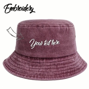 Custom Embroidered Vintage Style <b>Bucket</b> <b>Hat</b> Washed Cotton Classic Retro Cap for <b>Men</b> Women Casual Daily Use for Fishing Ski - Product Image 3