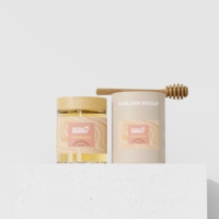 Edle 180ml 350ml 500ml Individuelle Umweltfreundliche Lebensmittel-Vorratsgläser Marmeladen- Soßen- Gewürz- Nuss- Runde Leere Honiggläser mit Holzdeckel