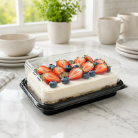 Boîte d'emballage transparente recyclable pour gâteau, boîte à mini-gâteau en plastique, conteneur à gâteau