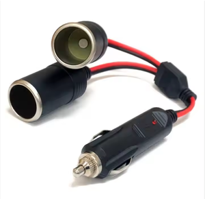 سلك تمديد ولاعة السجائر من 1 إلى 2 مع مقبس 12 فولت و24 فولت ومحول طاقة للسيارات - Product Image 4