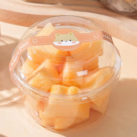 Contenants ronds en plastique transparent PET jetables en gros avec logo personnalisé, pour gâteaux, yaourts, salades, coupes à smoothie acaï