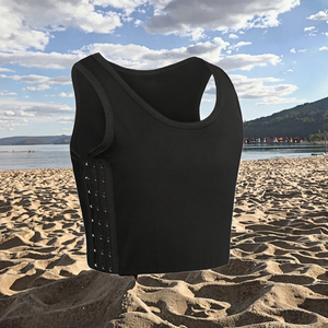 Canotte da donna casual stile tomboy, traspiranti ed ecologiche, con elastico, nuovo design, 100% Spandex/Cotone, in tessuto a tinta unita, 220g - Product Image 3