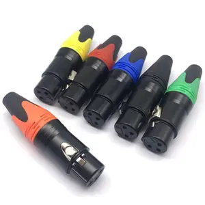 3 pin XLR nam và nữ kết nối jack cắm đồng pin liên hệ với mạ vàng 3 lõi 3pin XLR mic nối cho Studio 3 pin XLR