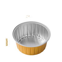 ABLPACK Bol jetable en aluminium 3500 ml avec couvercle en feuille d'or, récipient de cuisson résistant au four