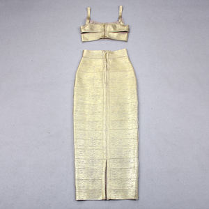 Bronzing Cut-out Vest Top fasciatura gonna 2 pezzi Set donna <span class=keywords><strong>primavera</strong></span> <span class=keywords><strong>estate</strong></span> <span class=keywords><strong>2023</strong></span> - Product Image 5