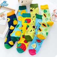 Chaussettes amusantes en gros pour hommes et femmes, style fruits, usage quotidien, confortables, respirantes, en coton, haute qualité, très vendues