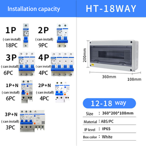 แผงไฟฟ้า18ช่องกล่องเก็บเครื่องมืออิเล็กทรอนิกส์ตู้พลาสติกเอบีเอส IP65กันน้ำกลางแจ้ง - Product Image 4