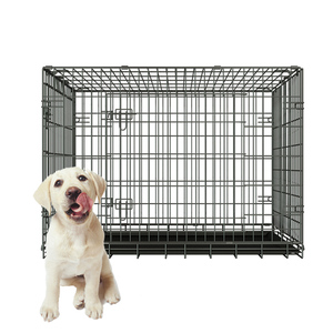 Grande cage pour chien pliable en aluminium cage pliante pour chien chenil intérieur extérieur avec plateau - Product Image 1