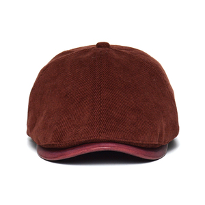 Casquettes plates en velours côtelé à bord en <span class=keywords><strong>cuir</strong></span> personnalisé Chapeau Gatsby <span class=keywords><strong>Casquette</strong></span> de haute qualité <span class=keywords><strong>Casquette</strong></span> de lierre d'hiver Cowboy Vintage Cotton Dad Newsboy Cap - Product Image 4