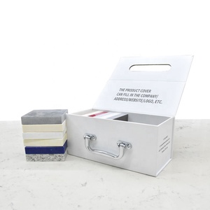 Hot Sale Granite And Quartz Paper Packaging Factory Showcase Ceramic Handle Stone Display Box For Tile Sample Case