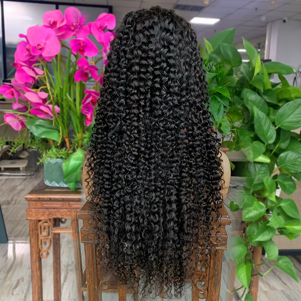 Human Hair Wigs 1b# Kinky Curly