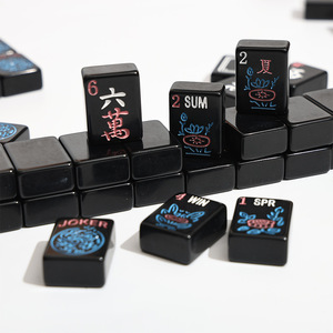 Tuiles de Mahjong Noires Pur Noir Américain, 166 Pièces, Personnalisées pour le Divertissement Décontracté, Vente en Gros, Variante Moderne, Design <span class=keywords><strong>Joker</strong></span> - Product Image 5
