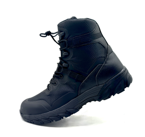 Botas de cuero negras TSB204 de Malasia con cremallera lateral o sin cremallera lateral, botines personalizados de corte medio. - Product Image 1