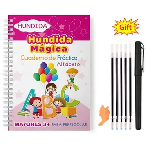 Funny Spanish Copybook Magic 3D Groove Sank English Copybook Child School Pre Writing Practice German French