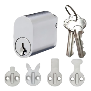 オーストラリアカスタム6ピンサテンクロームソリッドブラス楕円形シリンダー570ドアバレルロックシリンダー楕円形ロックマスターキーバレル付き - Product Image 1