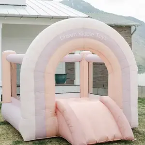 Pastel Pink inflatable bouncer kids Moonwalk toddler party rentals mini bounce house wedding bouncer castle inflatable