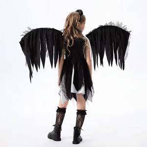 Disfraz de Ángel Negro para Niñas, Vestido con Alas para Halloween, Cosplay, Carnaval, Fiesta, Actuación - Product Image 4