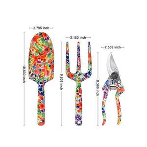 Truelle/Griffe de jardinage/Élagueuse <span class=keywords><strong>Florabest</strong></span> multi-usages en métal à motif rose pour la culture des plantes de <span class=keywords><strong>jardin</strong></span>, avec boîte de présentation - Product Image 6