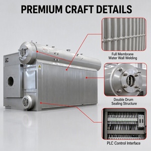 Chaudière à vapeur industrielle à double tambour à tubes <span class=keywords><strong>d</strong></span>'<span class=keywords><strong>eau</strong></span>, à gaz ou à mazout, série SZS, haute efficacité, à condensation - Product Image 5