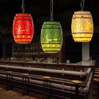 Деревянные Потолочные Подвесные лампы и люстры в форме бочонка для вина, для бара, магазина, ресторана