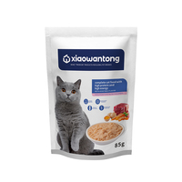 Makanan Basah Kucing Kandungan Daging Tinggi Non-GMO Rasa Ayam Kualitas Terbaik Protein Tinggi Bebas Biji-bijian Camilan Hewan Peliharaan