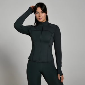 Full Sleeve Stand Neck Zipper Front Solid Color Yoga Top Active Stretch Seamless Sportwear Women's <b>Workout</b> <b>Jacket</b> - Product Image 1