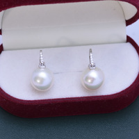 Boucles d'oreilles en perles Edison violettes et blanches de 11-12 mm pour femmes, haute brillance, légère imperfection, bijoux élégants haut de gamme, vente en gros
