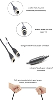Kabel Ekstensi Video Mobil 4pin Aviation untuk Kamera CCTV, Kamera Mundur Truk, Trailer, Camper, Bus