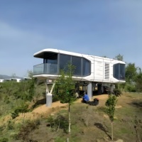Paneles sándwich Contenedor de construcción Casas modulares prefabricadas Casa móvil Tienda Sitio China Casas pequeñas listas para enviar sobre ruedas