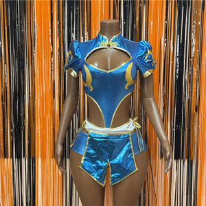 Set Costume da Pirata per Donna, Top e Pantaloncini, Uniforme Cheongsam, <span class=keywords><strong>Abbigliamento</strong></span> Sexy per Giochi <span class=keywords><strong>di</strong></span> Ruolo, <span class=keywords><strong>Halloween</strong></span>, Carnevale e Feste - Product Image 5