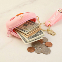 Porte-monnaie mini en silicone avec fermeture éclair, motif canard 3D Kawaii, logo personnalisé, pour clés et écouteurs, cadeau pour enfants, vente en gros
