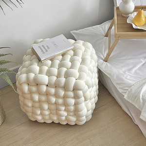 Flyer dệt footstool ngồi Ottoman nhung pouf <span class=keywords><strong>Cube</strong></span> ghế Phân phòng khách footstool vuông ghế phồng - Product Image 2