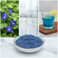Poudre de fleur de pois papillon en vrac, qualité alimentaire, extrait végétal, thé bleu soluble dans l'eau, emballage sous vide en fût