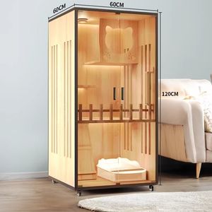 Yüksek Kaliteli Çok Katmanlı Çok Fonksiyonlu Sağlam Geniş Alanlı Kapılı Kedi Villası Evcil Hayvan Dolabı Ahşap Kafes Ev Yuvası Kullanımı - Product Image 6