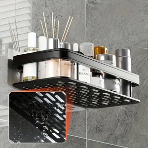OEM fabbrica all'ingrosso doccia Caddy <span class=keywords><strong>scaffale</strong></span> organizzatore Rack autoadesivo <span class=keywords><strong>nero</strong></span> mensole <span class=keywords><strong>da</strong></span> bagno cesto mensola a <span class=keywords><strong>parete</strong></span> per il bagno - Product Image 3