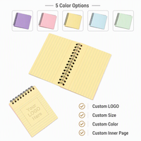 Bloc-notes spirale coloré créatif pour le bureau et l'école, personnalisable, 50 feuilles de papier ligné, fournitures de papeterie